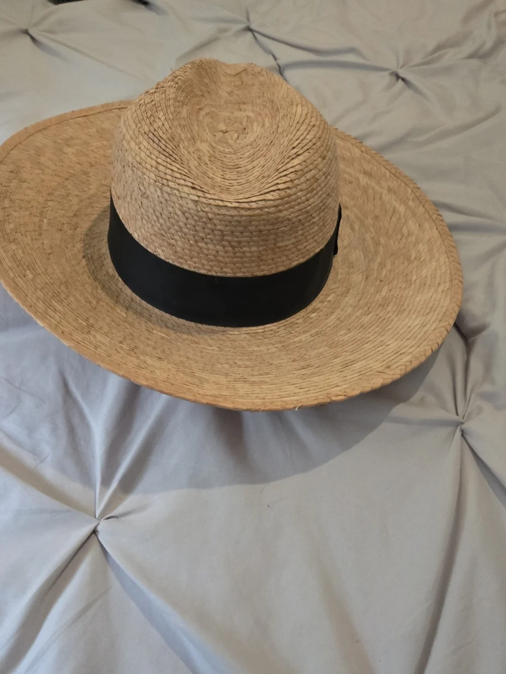 Women’s Straw Sun Hat with Black Band